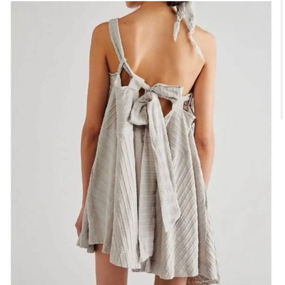 Free People FP Beach Shay Convertible Mini Dress Where Several Ways Grey Size M
